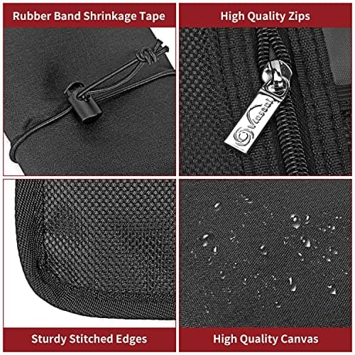 Vinsani Roll Up Accessories Universal Travel Organiser Easy Carry Portable Foldable Make Up Cable Charger Earphones USB SD Card Electronics Essentials Carrying Case – Black — view 5
