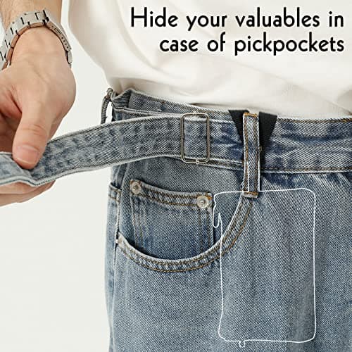 Travel Wallet with Hidden Safe Pocket, Passport Wallet, Credit Cards and Travel Documents, Money Belt for Travel Women and Men Hidden, Black, One Size, Travel Wallte — view 5