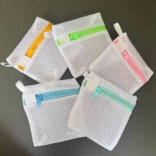 Merzio 5 PCS Small Mesh Laundry Bags for Mini Delicates, Anti Sticking Laundry Pod Bags, Reusable Wash Bags for Washing Machine, Durable Polyester Storage Bags for Scented Beads and Travel — view 5
