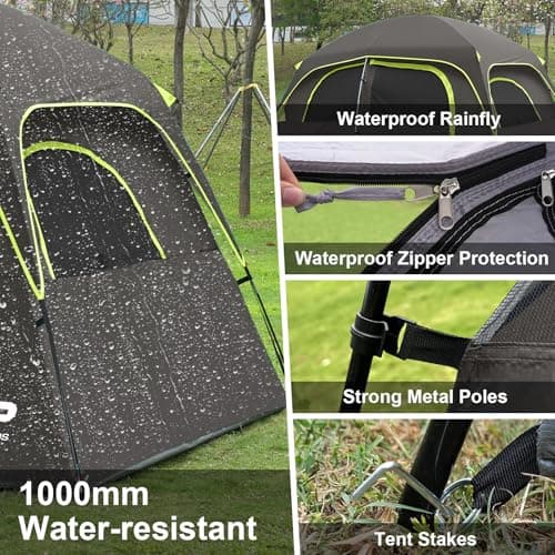 CAMPROS CP 4-6 Person Tent, Waterproof Family Camping Tent with Rain Cover — view 3