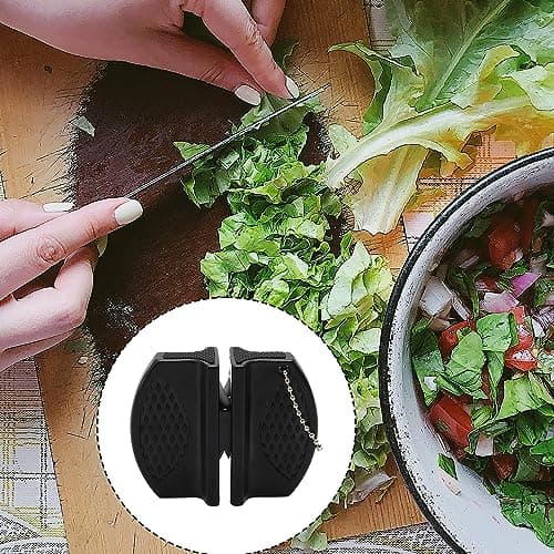 Luckious Compact Kitchen Knife Sharpener, Handy Dual-Sided Tool for Sharpening Knives at Home, Camping, Travel, or Outdoor BBQ — view 5