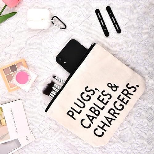 ShiQiao Spl Charging Cable Organiser Bag for Travel with Silicone Cable Ties Cord Organiser Pouch for Women Men Charging Accessory Storage Pouch for Sister Brother Tangle-Free Tech Accessory — view 3