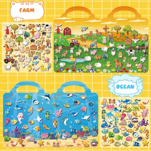 Kalysky 6 Pack Reusable Sticker Book for Toddlers 2 3 4 Year Olds — view 6