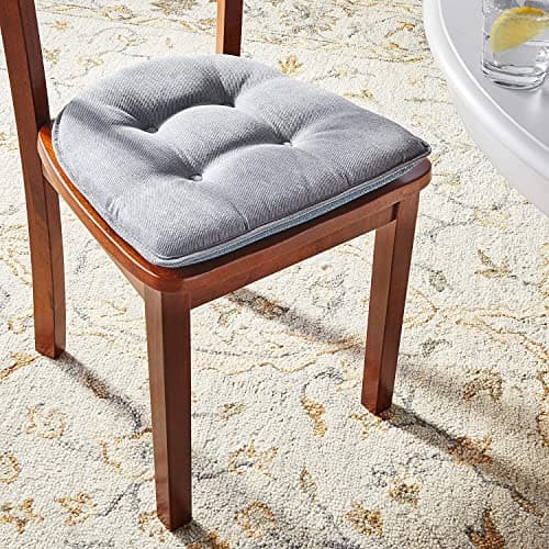 Klear Vu Omega Non-Slip Chair Cushions, Assembled in USA, U-Shaped Skid-Proof Seat Pads for Dining Room, Kitchen, Office, 15"x16", 8 Pack, Linear Bluestone — view 4