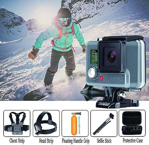 Navitech 18 in 1 Action Camera Accessories Combo Kit with EVA Case Compatible With ACTIVEON CX Gold Action Camera (Black Gold) — view 2