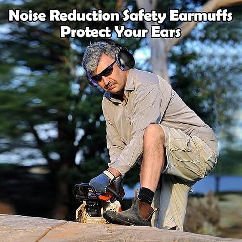 GUKOY Ear Defenders Adults, SNR 33 dB Hearing Protection for Shooting, Noise Cancelling Headphones for Autism, DIY, Mowing, Construction, Adjustable Ear Protectors for Men Women (Blue) — view 6