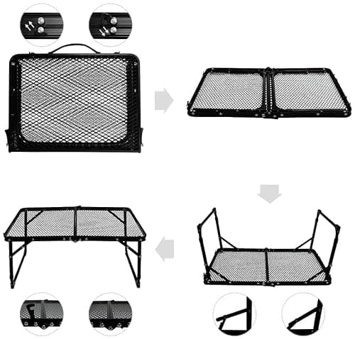 TIYASTUN Camping Table - Small Folding Picnic Table with Adjustable Height and Mesh Top — view 5