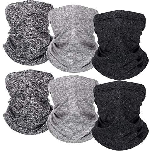 Syhood 6 Pieces Winter Neck Warmer Gaiter Fleece Neck Gaiter Unisex Face Covering Lined Warm Cold Weather Scarf Wrap for Men Women (Classic Colors)