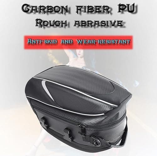 DIALFA Motorcycle Tail Bag for Triumph Trident 660 2021-2024, Moto Tail Bag Waterproof Expandable Motorcycle Panniers Box Motorbike Saddlebag Travel Luggage Accessories,A Red — view 2