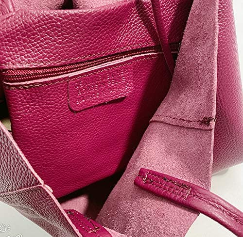 LeahWard Women's Genuine Italian Hand Made Hobo Shoulder Bag, Soft Leather, A4 College School Work Business Bag (Burgundy) — view 5