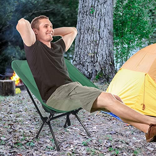 Rainberg Ultra Lightweight Camping Chair, Folding Chair, Camping Chairs for Adults, Foldable Garden Outdoor Picnic BBQ Chairs. (Pack of 2, Green) — view 6
