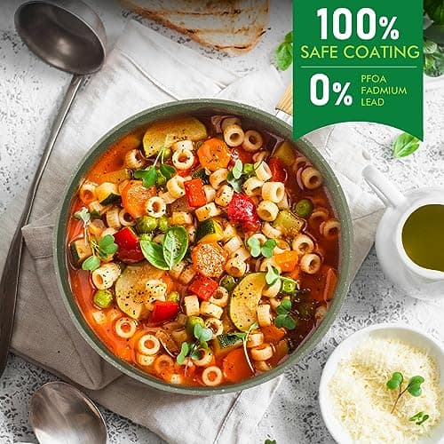 Kitchen Academy 12 Pieces Nonstick Pots and Pans Set, Cookware Set Green — view 2
