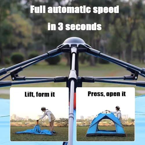 Suprills Pop Up Tent for 3-4 Person - Double Layer Instant Camping Tent, Holiday Essentials - Lightweight Tent for Beach, Camping,Hiking, Festival - Easy Set Up, Backpacking Tent water — view 5