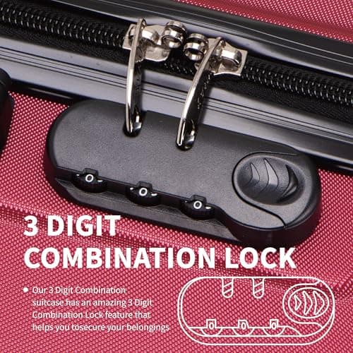 FLYMAX 55x35x20 Suitcase Carry on Suitcase Hard Shell Hand Luggage Cabin Bag Case Approved for Ryanair EasyJet 2 Small Fits 8kg 10kg 35 Litre Capacity + 3 Digit Lock + Telescopic Handle Cabin Luggage — view 5