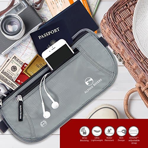 Alpine Rivers Money Belt for Travel - RFID Hidden Wallet, Graphite Grey — view 5