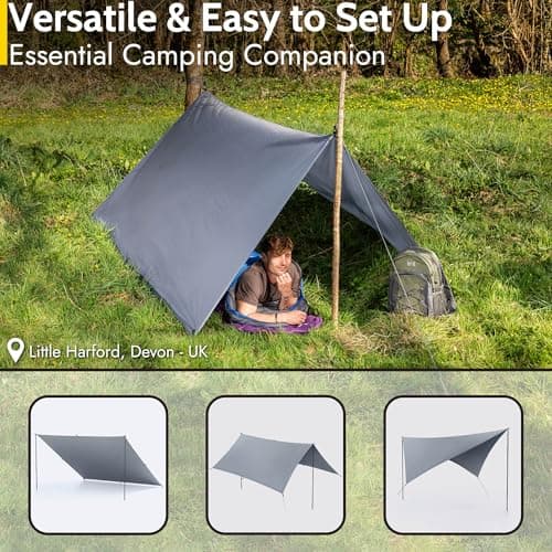 Trail Camping Tarp Shelter, 3m x 3m (No Poles) — view 2