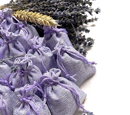 3drom 5 Lilac Hessian Bags filled with Natural Organic French Provence Lavender 7x9 Sized Sachets — view 2