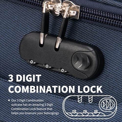 FLYMAX 29" Large Super Lightweight 4 Wheel Suitcase Luggage Expandable with Wheels Navy — view 5