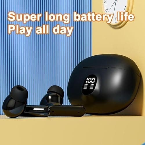 HOGKMOHK Wireless Earbuds, Bluetooth 5.4 Headphones Ear Buds with Bass Stereo Sound with Noise Reduction Earphones, 50H Playtime,IPX7 Waterproof USB-C, Touch Control LED Display Headset — view 6