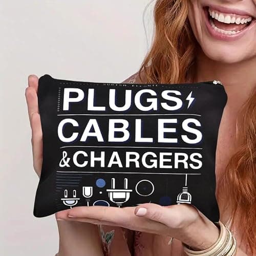 Sisadodo Travel Cable Organiser Bag for Women Men Black Electronic Accsessories Storage Pouch for Plugs Cables Chargers Mutifunctional Portable Holiday Business Travel Bag Organiser for Best Friends — view 3