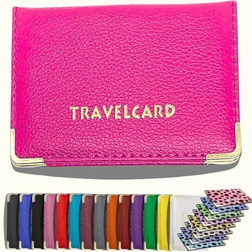 HITHIKA - New Leather Oyster Travel Card Bus Pass Holder Wallet Rail Card Cover CASE (Hot Pink)