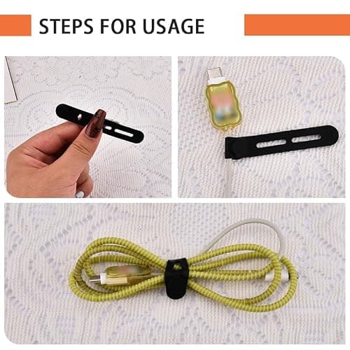 ShiQiao Spl Charging Cable Organiser Bag for Travel with Silicone Cable Ties Cord Organiser Pouch for Women Men Charging Accessory Storage Pouch for Sister Brother Tangle-Free Tech Accessory — view 5