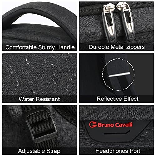 Laptop Backpack,Business Travel Anti Theft Slim Durable Laptops Backpack with USB Charging Port,Water Resistant College School Computer Bag for Women & Men Fits 15.6 Inch Laptop and Notebook - Black — view 4