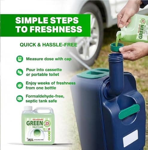 Green Eco 2in1 Caravan, Motorhome Chemical Toilet Fluid 1L – 25 Treatments — view 2
