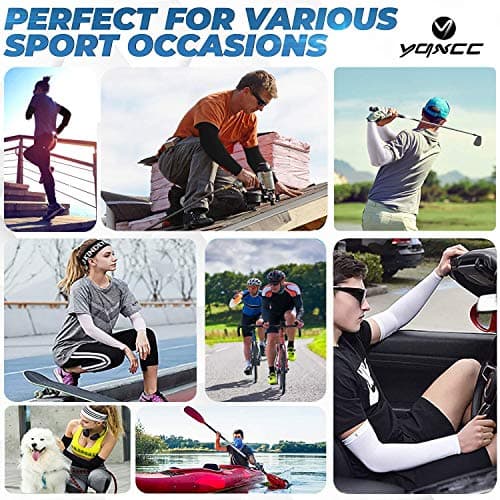 YQXCC Arm Sleeves Cooling UV Sun Protection Sport Compression for Men Women — view 2