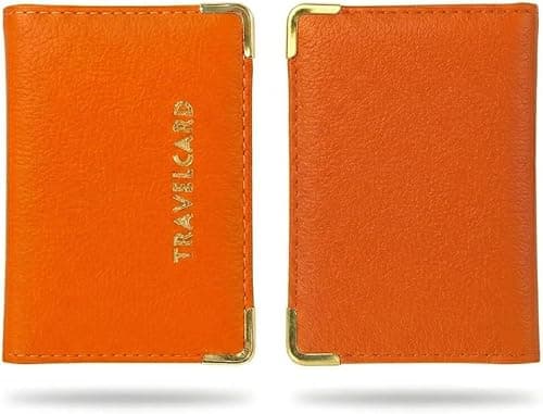 ORCHIDS Unisex Travel Bus Pass Holder – Slim ID, Credit Card & Ticket Wallet Cover Case (Orange) — view 2