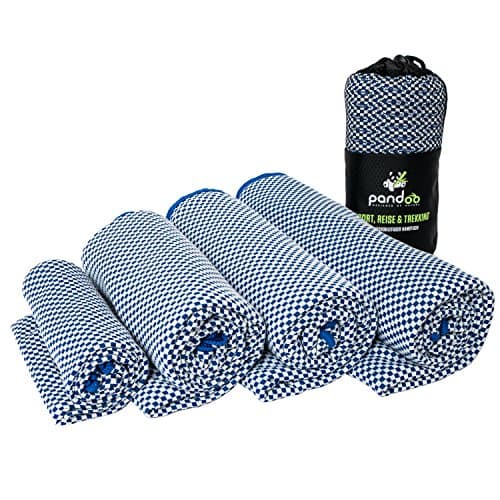 pandoo Bamboo Travel Towel | Made from Eco-friendly Nylon & Bamboo-Activated Carbon Fibres | Extremely Absorbent, Soft & Anti-Bacterial | Suitable for Sports, Travel & Trekking, | blue 200 x 80 cm