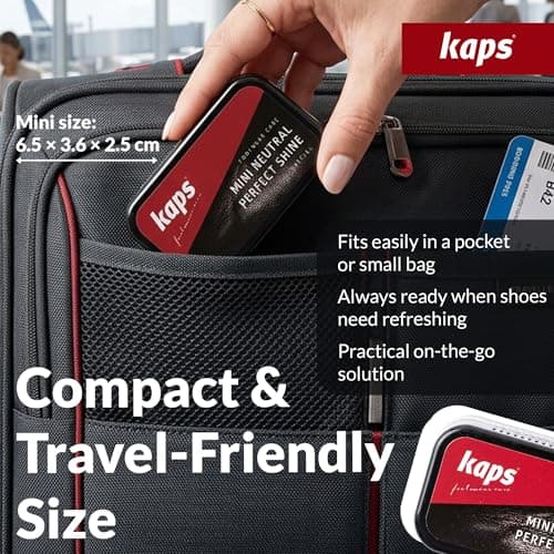 Kaps Shoe Shine Sponge for Leather - Instant Shine and Cleaning Pad, Transparent Neutral, Compact Travel Size for Shoes, Boots, and Bags Mini Perfect Shine — view 5