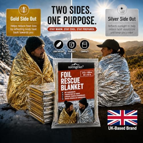 Emergency Rescue Foil Blankets (10 Pack), Thermal Mylar, Waterproof — view 3