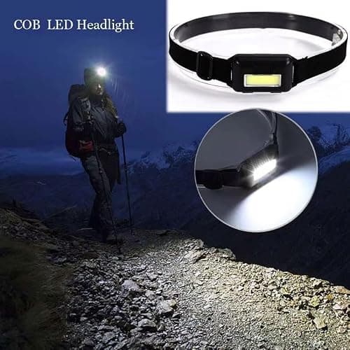 TopTrend1 LED Headlight, 300 Lumen Head Torch with Adjustable Head Band. IPX4 Waterproof, 3 Light Modes, Bright Mode, Low Mode, Strobe Mode. Ideal for Dog Walking, Jogging, Camping, Cycling, Hiking. — view 6