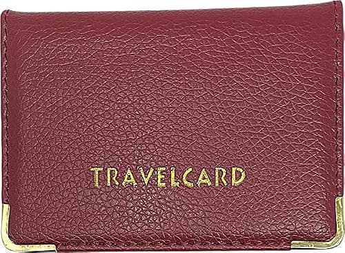 SCHNAZZ 1x Burgundy Travel Card Bus Pass Holder, Card Cases & Money Organisers, Credit Card and ID Card Holder for Men and Women Soft Leather Ltd