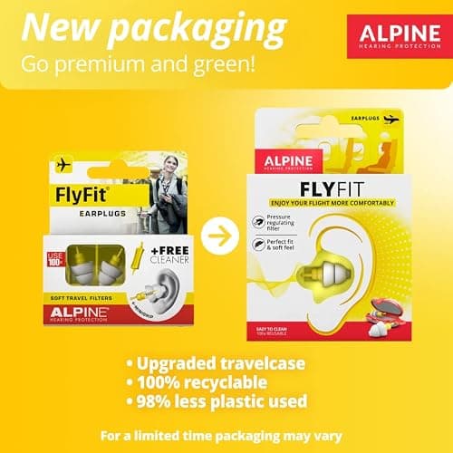 Alpine FlyFit Earplugs for Flying, Air Pressure Regulation, Reusable, 17dB — view 4