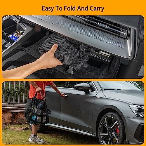 Car Ceiling Cargo Net with 3 Pockets,35.4"x23.6" Car Overhead Storage Mesh Organizer,Double Layer Roof Mesh Camping Overlanding Gear Must Haves Cargo Net,Road Trip Essentials (35.4"x 23.6") — view 6