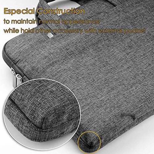 CCPK 15.6" Laptop Case 15.6 Inch Compatible for MacBook Pro 16 Inch Sleeve 15 Inch Case Cover Hp Lenovo Acer ASUS Dell Inspiron 15 In Alienware Bag with Handle Waterproof Canvas Briefcase Black Grey — view 4