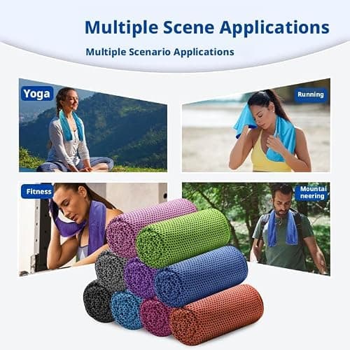 Cooling Towels,Cool Towel, 30x100 Cm Breathable Instant Quick Drying Ice Cool Microfibre Towel, Cool Towels For Extreme Heat For Men Women Kids Gym Workout Running Yoga,1PCS — view 5