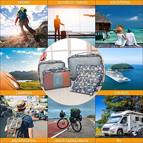 Vicloon Luggage Organizer, Travel Organizers, Suitcase Organizer Include Travel Packing Cubes and Compression Bags, Blue Grey, 40 * 30 * 13,31 * 28 * 13,30 * 20 * 13,34 * 27,26 * 26,25 * 16 cm — view 6