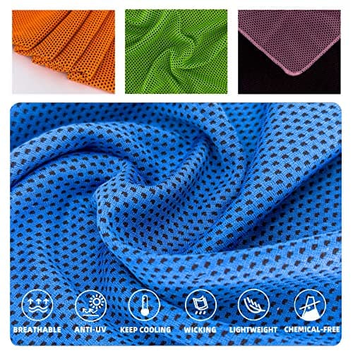 AWOWZ HHFCONE 10 Pack Cooling Towel Ice Towel Workout Towel, Soft Breathable Sweat Towel for Sports, Yoga, Gym, Golf, Camping, Running, Fitness, Workout & More Activities — view 3