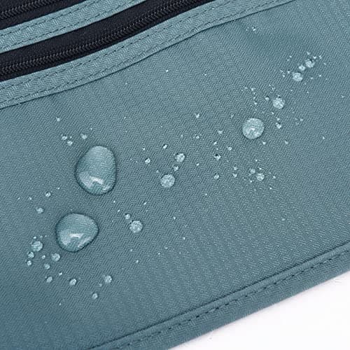RFID Blocking Money Belt for Men Women, Slim Fanny Pack for Travel，Running,Conceal Waist Wallet for Passport Holder,Phone,Cash(Turquoise) — view 6