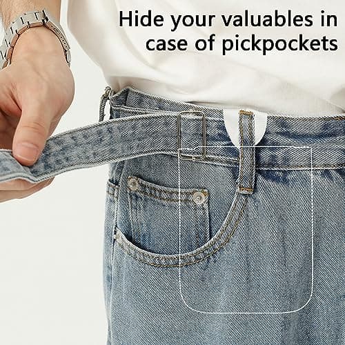 Travel Wallet with Hidden Safe Pocket, Passport Wallet, Credit Cards and Travel Documents, Money Belt for Travel Women and Men Hidden, White, 5.1 x 6.3 inches, Travel Wallte — view 4