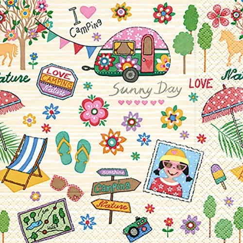 20 Outdoor Camping Napkins for Summer Holidays Travel by the Sea and Nature Table Decoration Camping Accessories Table 3-Ply 33 x 33 cm — view 2