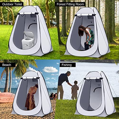 LEMROE Pop Up Tent Portable Privacy Shelter for Camping Shower 150CM Grey — view 4