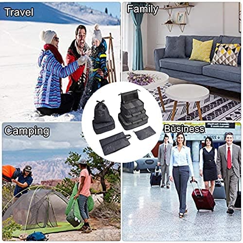 Bansga Packing Cubes for Suitcase 8 Sizes Suitcase Organizer Bags 8 pcs（Black） — view 6