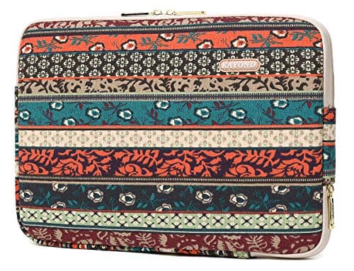 KAYOND Red Bohemia Water-resistant 15 inch Canvas laptop sleeve for 15.6 inch laptop, macbook air/pro 15.4, MacBook pro 16 (15-15.6 Inch, Red Bohemia) — view 3