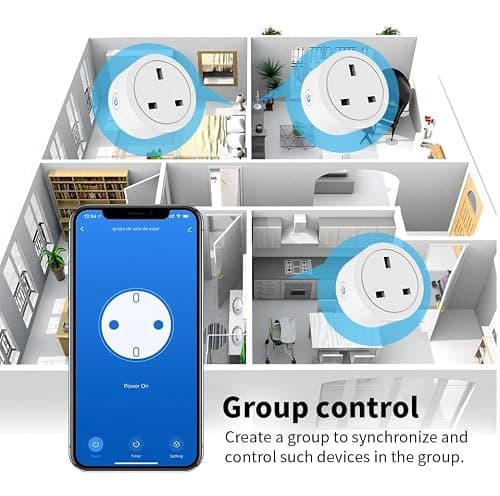 20A Tuya Smart WiFi Plug UK, 3-Pin Smart Socket with Energy Monitoring, Timer & Schedule, Alexa & Google Home Voice Control, Remote App Control Smart Home Adapter — view 5