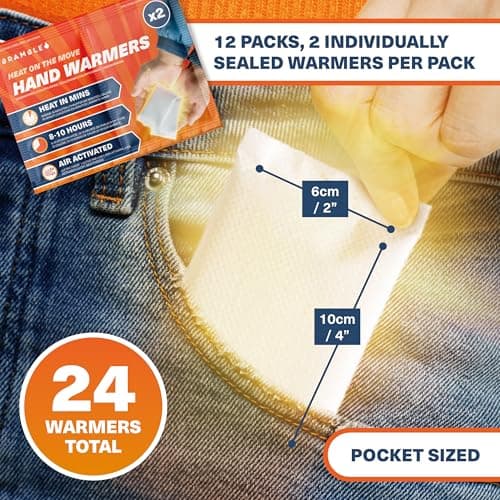 Bramble - Hand Warmers (12 Pairs, 24 Total) - Air Activated Pocket Warmers for Outdoor Activities - Warm in Minutes & Odour-Free - Up to 10 Hours of Heat — view 5