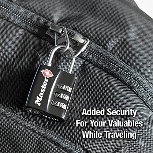 Master Lock 4680DBLK TSA Accepted Luggage Lock, Black, Pack of 1 — view 2